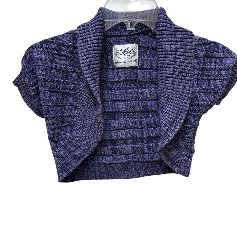 Justice Purple Knit Shrug for Kids